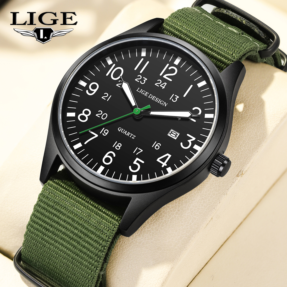 Solar Powered Watch - LIGE Top Brand Luxury Men Quartz