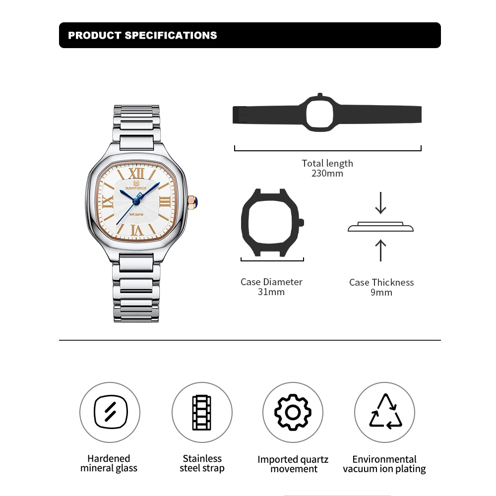 NAVIFORCE Luxury Women's Watch - Minimalist Thin Watch 리뷰 및 가격