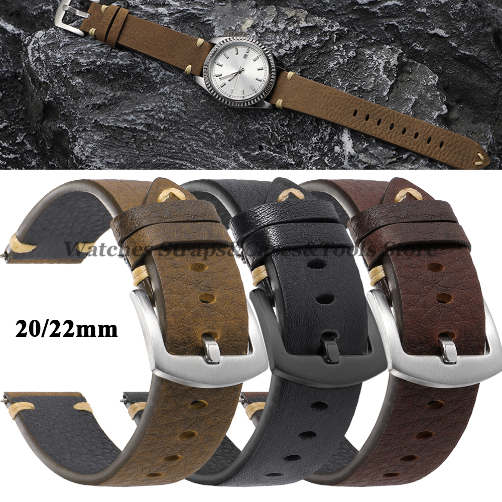 Genuine Cowhide Watch Strap 20 - Smartwatch Vintage Watches For Women 리뷰 및 가격
