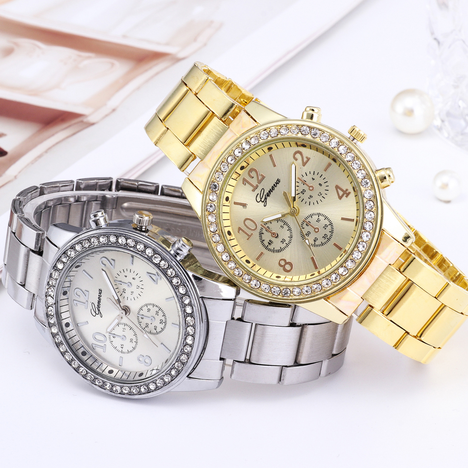 Gold Women Watch Geneva Classi - Minimalist Thin Watch 리뷰 및 가격