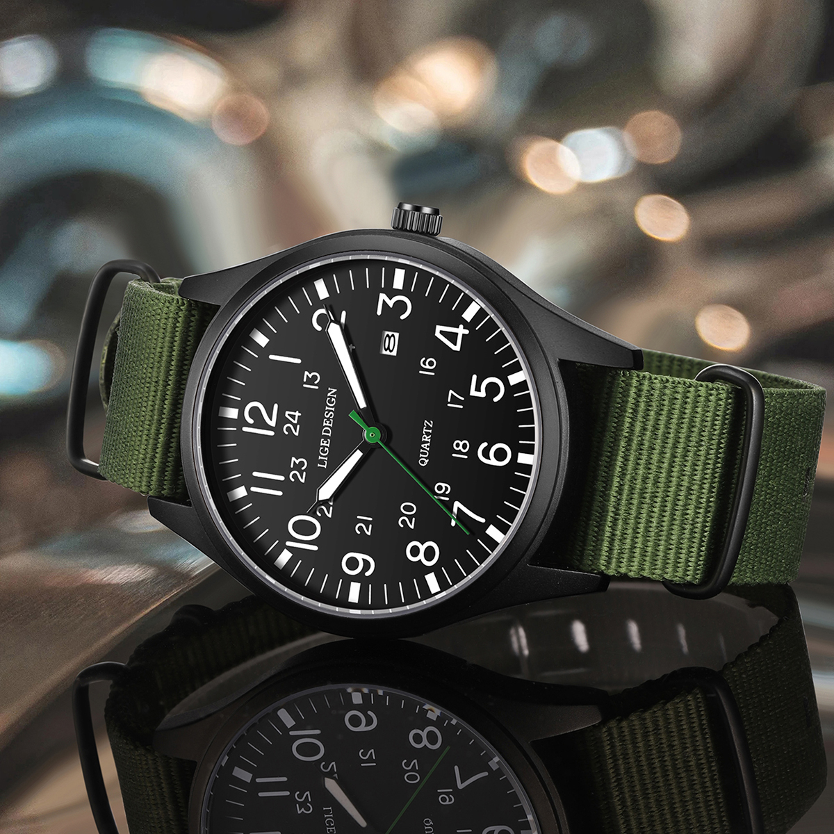 LIGE Top Brand Luxury Men Quar - Solar Powered Watch 리뷰 및 가격