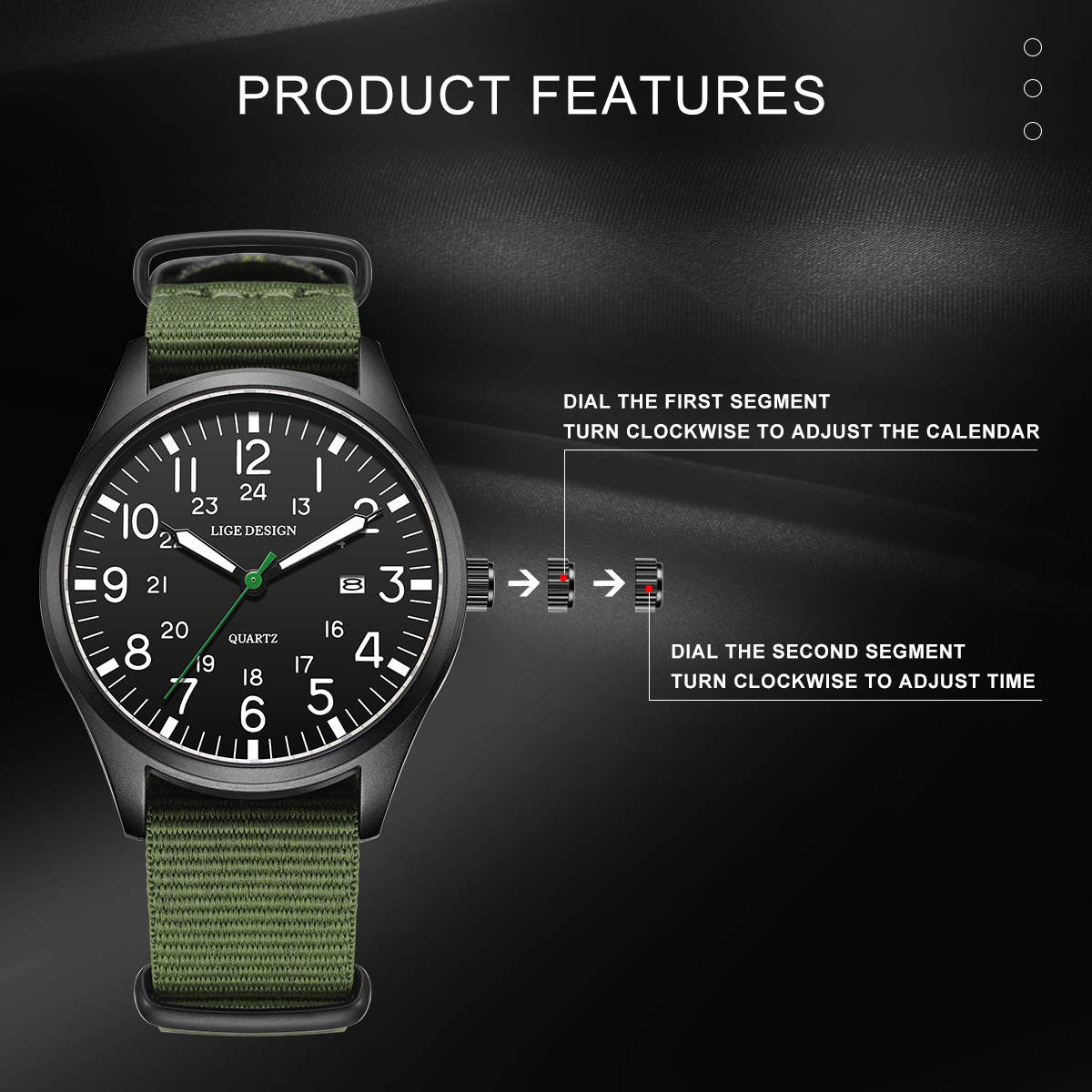 LIGE Top Brand Luxury Men Quar - Solar Powered Watch 리뷰 및 가격