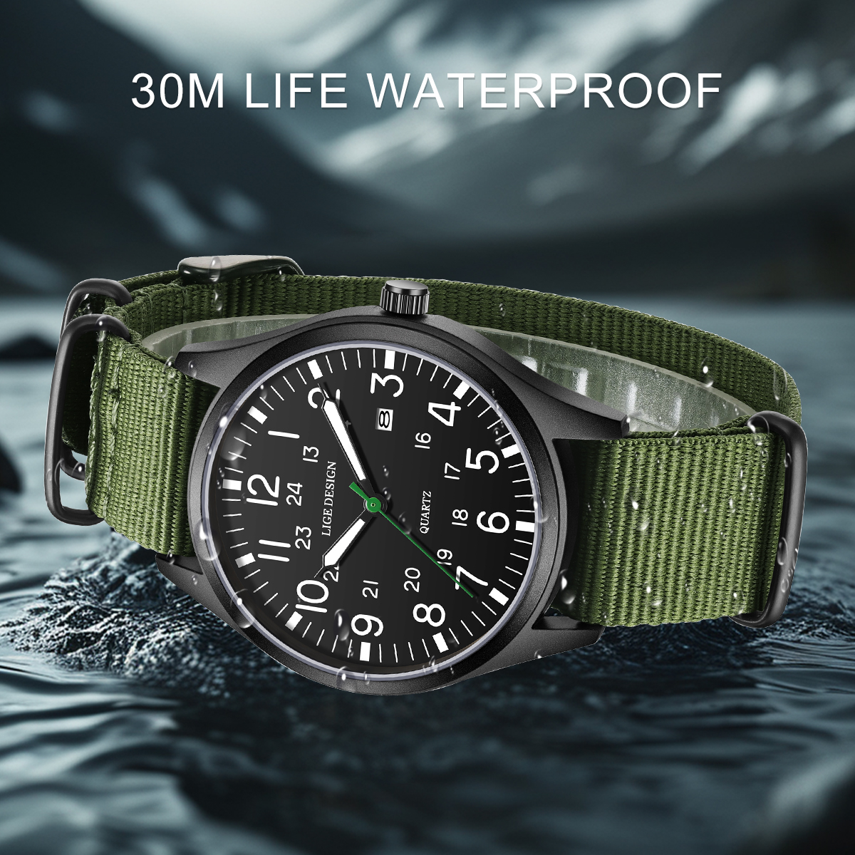 LIGE Top Brand Luxury Men Quar - Solar Powered Watch 리뷰 및 가격
