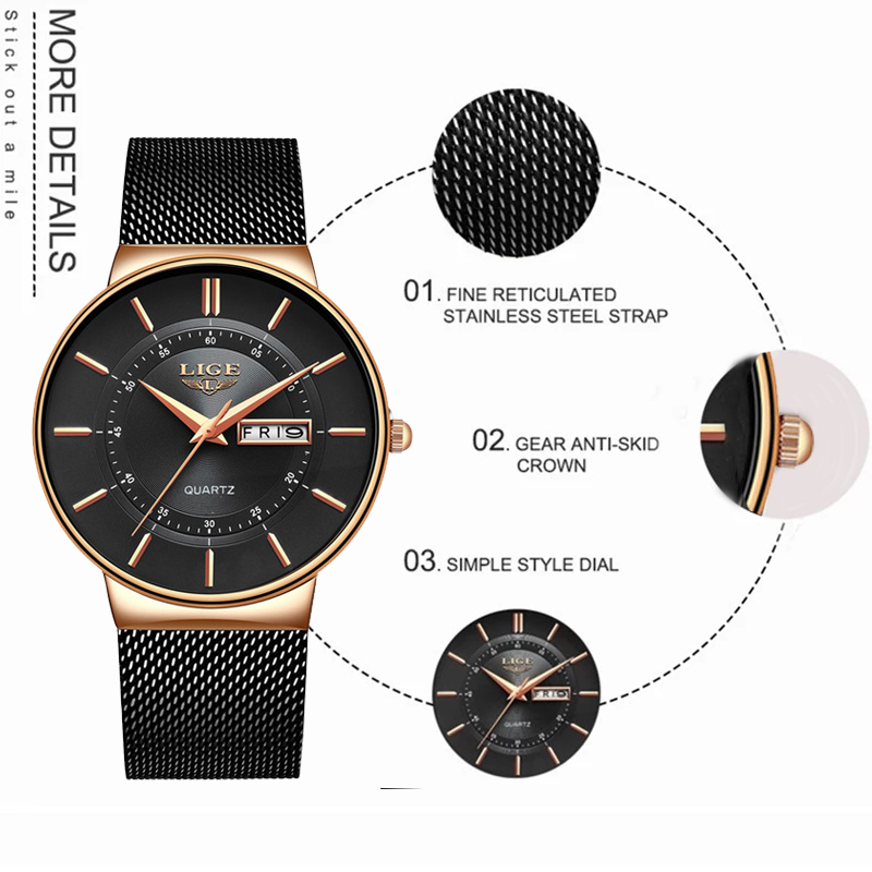 LIGE Women Watches Luxury Bran - Minimalist Thin Watch 리뷰 및 가격