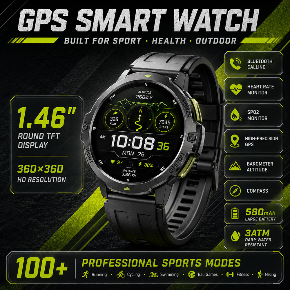 NEW Military GPS Smartwatch 3A - Smartwatch Timex Watches For Men 리뷰 및 가격