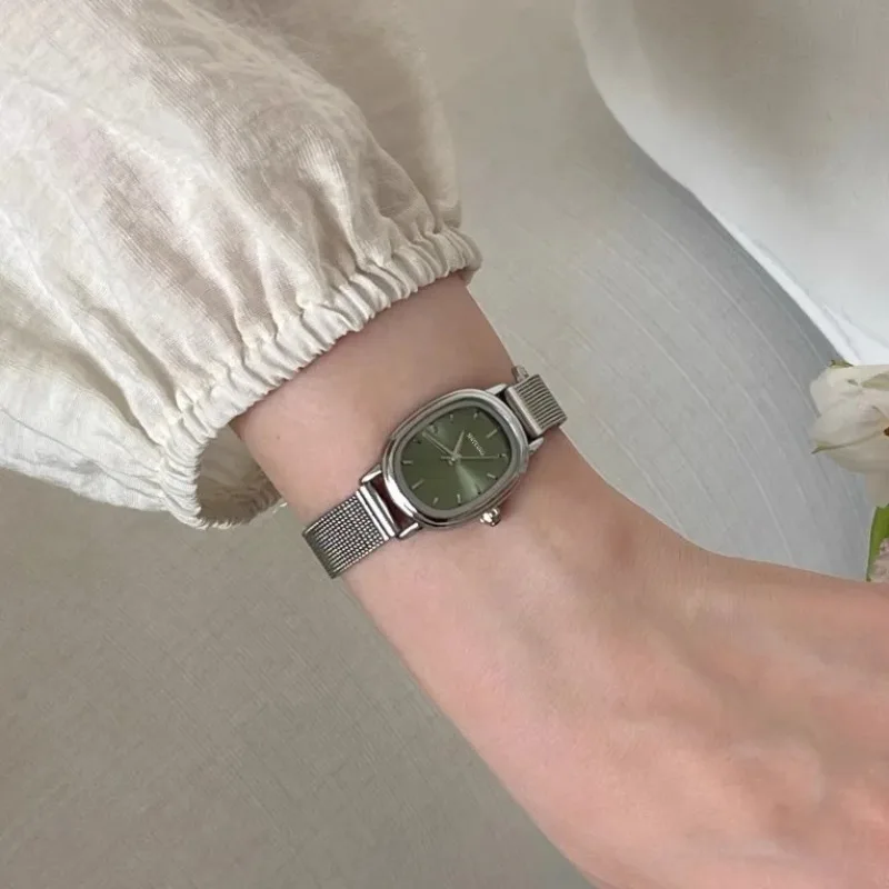 Small Oval Dial Green Watch Si - Minimalist Thin Watch 리뷰 및 가격